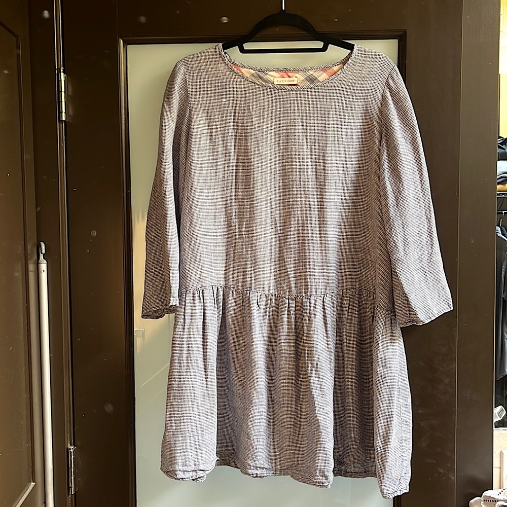 Faircloth supply gingham dress size small blue